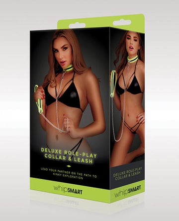 Whip Smart Glow In The Dark Deluxe Role Play Collar & Leash