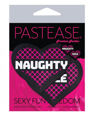 Pastease Naughty & Nice Hearts - Black/pink O/s