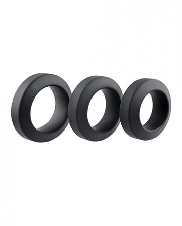 Adam & Eve Adam's 3 Pc Penis Ring Set - Black