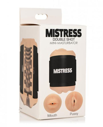 Curve Novelties Mistress Double Shot Mini Masturbator Mouth & Pussy  - Light