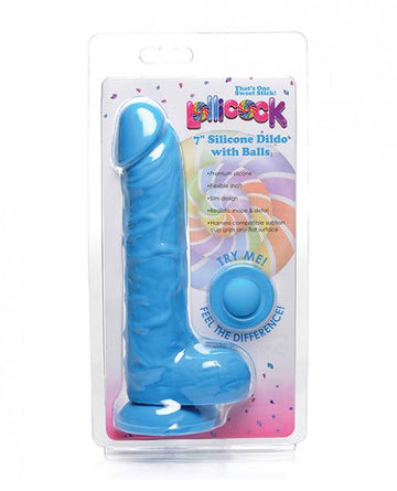 Curve Novelties Lollicock 7" Silicone Dildo W/balls - Berry