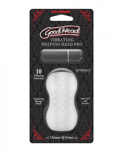 Goodhead Helping Head Pro Ultraskyn Vibrating Stroker - Frost