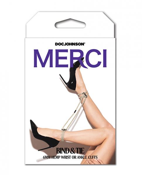 Merci Hogtie - Bind & Tie Wrist Or Ankle Cuffs -  6 Mm Hemp -black