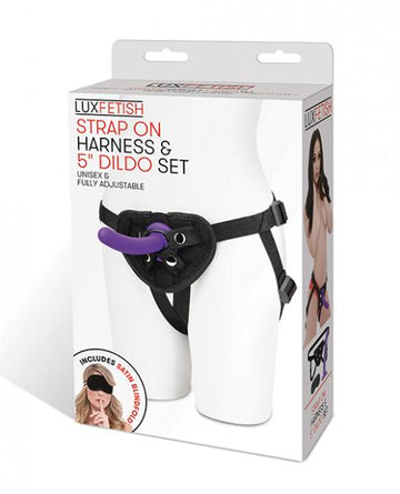 Lux Fetish 5" Dildo W/strap On Harness Set