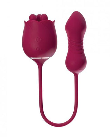 Rosa Rotating Rose Toy & Thrusting VibratorÂ - Red