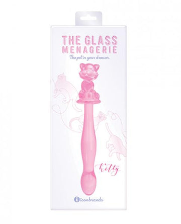 Glass Menagerie Kitty Glass Dildo - Light Blue