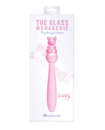 Glass Menagerie Teddy Glass Dildo - Pink