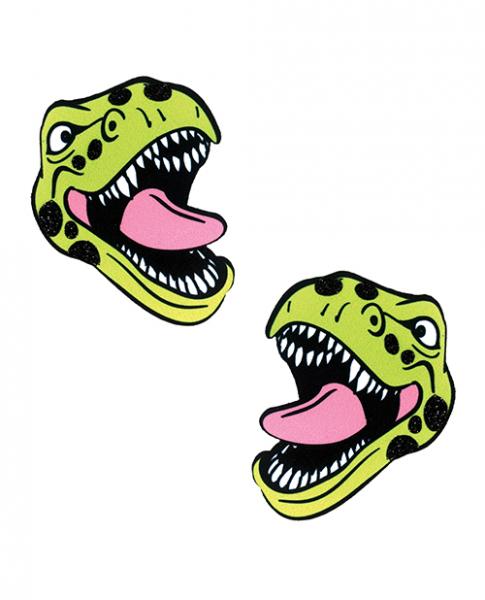 Neva Nude Black Light  Dinosaur Pasties - Green O/s