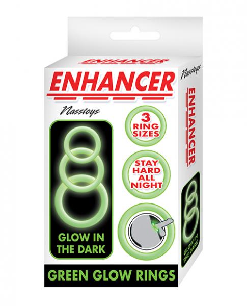 Enhancer Silicone Cockrings - Glow In The Dark Green