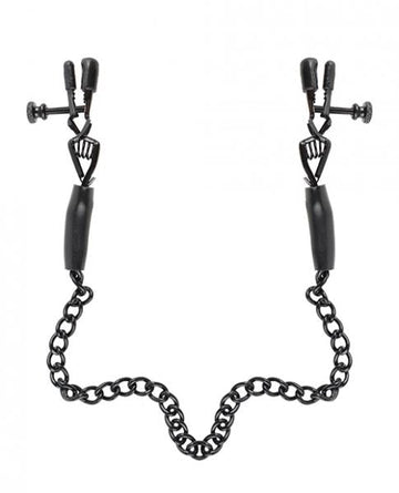Fetish Fantasy Adjustable Nipple Chain Clamps Black