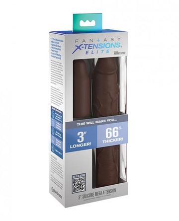 Fantasy X-tensions Elite 9" Sleeve W/3" Plug - Brown