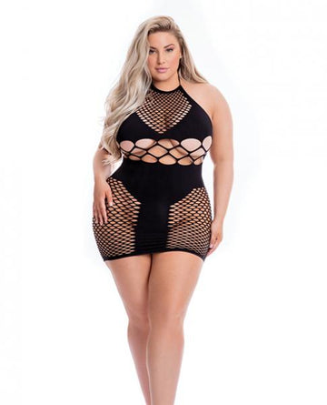 Pink Lipstick Girl Gone Bad Dress Black Qn