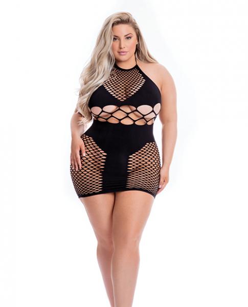 Pink Lipstick Girl Gone Bad Dress Black Qn