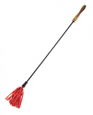 Rouge Riding Crop W/rounded Wooden Handle - Red