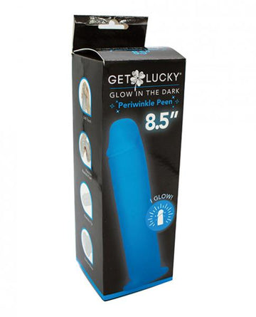 Get Lucky 8.5" Glow In The Dark Periwinkle Peen Dildo