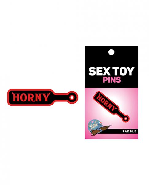 Wood Rocket Sex Toy Horny Paddle Large Pin - Black/red