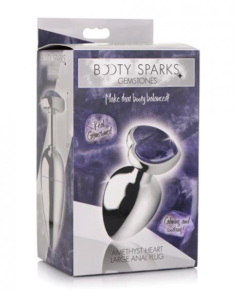 Booty Sparks Gemstones Amethyst Heart Anal Plug - Large