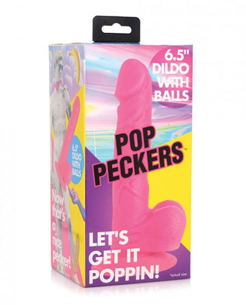 Pop Peckers 6.5" Dildo W/balls - Pink