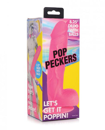 Pop Peckers 8.25" Dildo W/balls - Pink