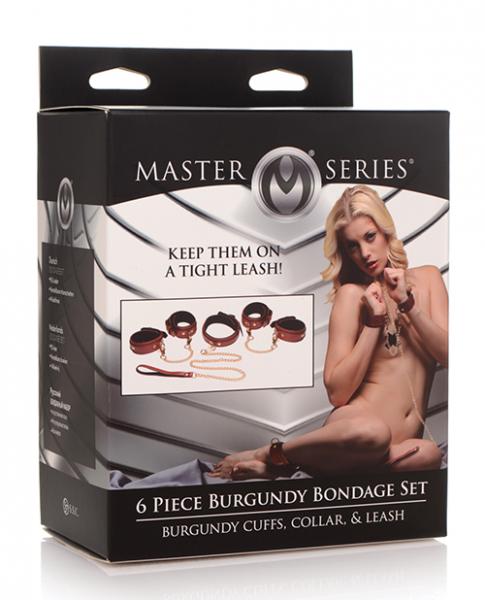 Master Series 6 Pc Bondage Set - Burgundy