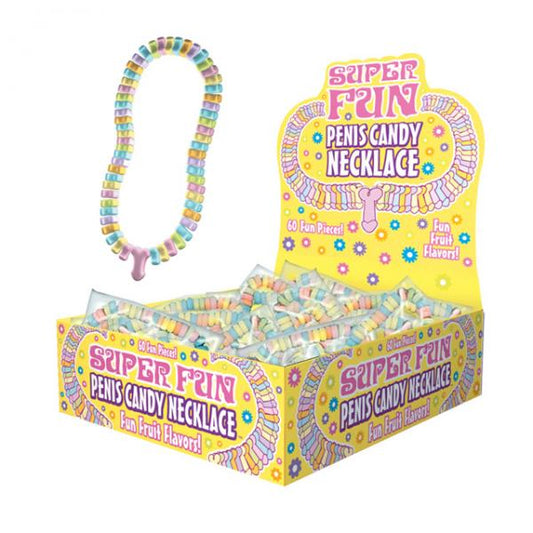 Super Fun Penis Candy Necklace Display Of 24