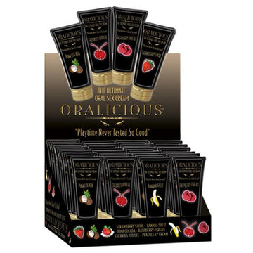Oralicious Flavored Oral Sex Cream Display Of 24 2oz Tubes