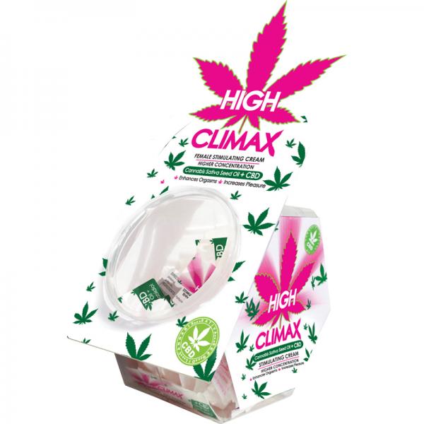 High Climax Female Stimulant With Hemp Seed Oil Stick Pack Display (50 Piece Bowl Display)