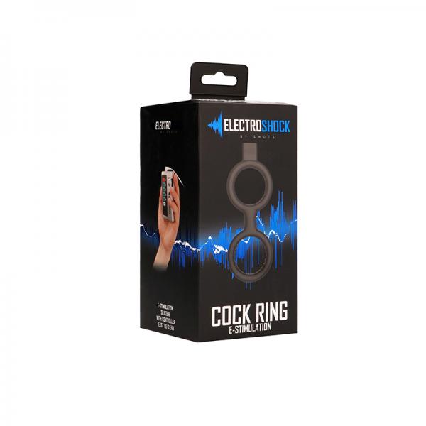 Electroshock E-stim Cock Ring With Ballstrap - Black