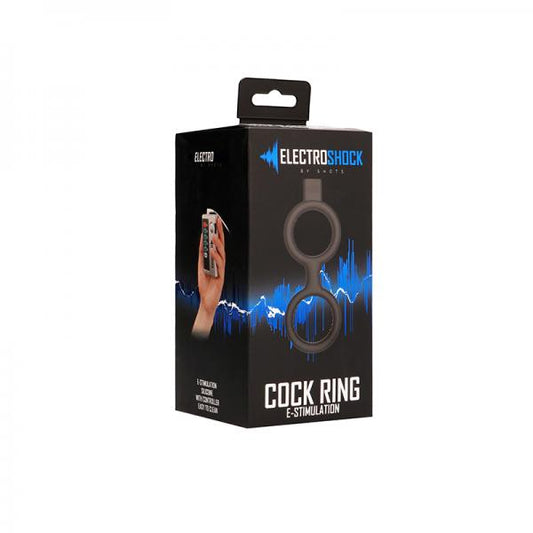 Electroshock E-stim Cock Ring With Ballstrap - Black