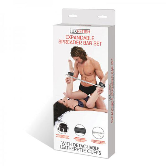 Lux Fetish Expandable Spreader Bar Set With Detachable Leatherette Cuffs