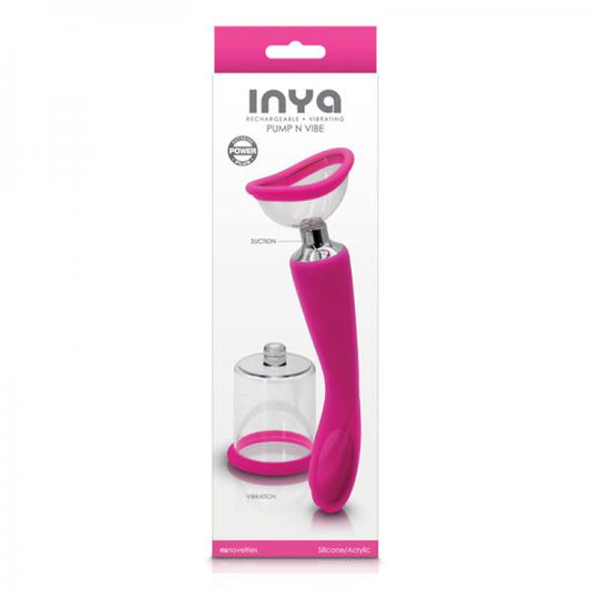 Inya Pump And Vibe With Interchangeable Suction Cups - Pink