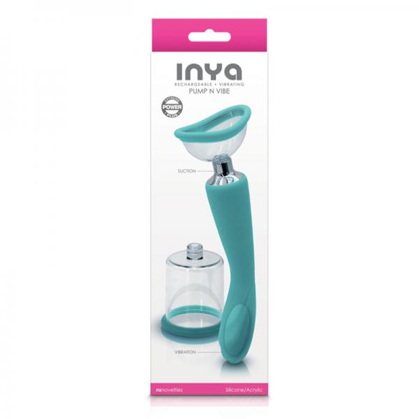 Inya Pump And Vibe With Interchangeable Suction Cups - Teal