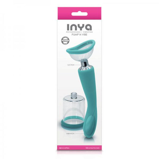 Inya Pump And Vibe With Interchangeable Suction Cups - Teal