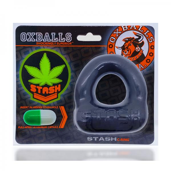 Oxballs Stash Cockring With Aluminum Capsule Insert Black