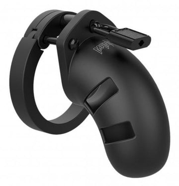 Man Cage Model 20 - Chastity - 3.5" - Silicone Cock Cage - Black