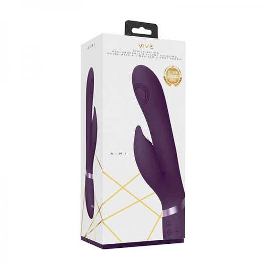 Vive - Aimi Rechargeable Triple-motor Swinging Silicone Rabbit - Purple