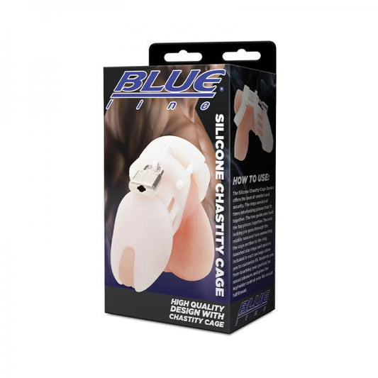 Blue Line Silicone Chastity Cage