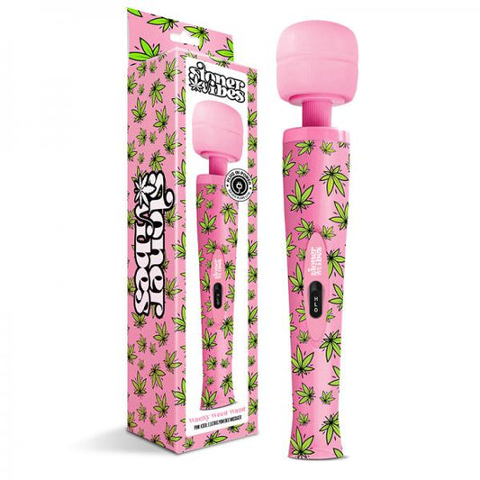 Stoner Vibes Wacky Weed Wand Massager Pink Kush