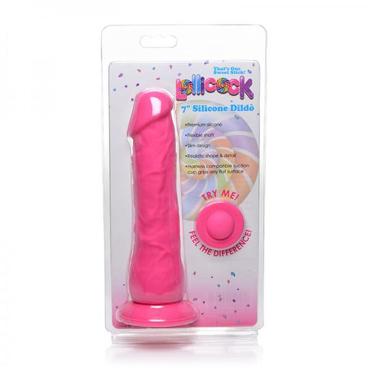 Lollicock Silicone Dildo Without Balls 7 In. Cherry