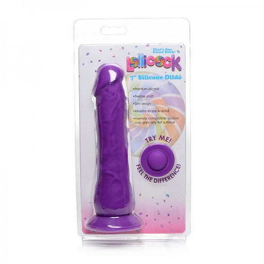 Lollicock Silicone Dildo Without Balls 7 In. Grape