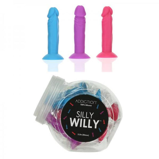 Addiction Silly Willy Mini Dong Bowl Silicone 12-piece Bowl Pink, Blue, Purple