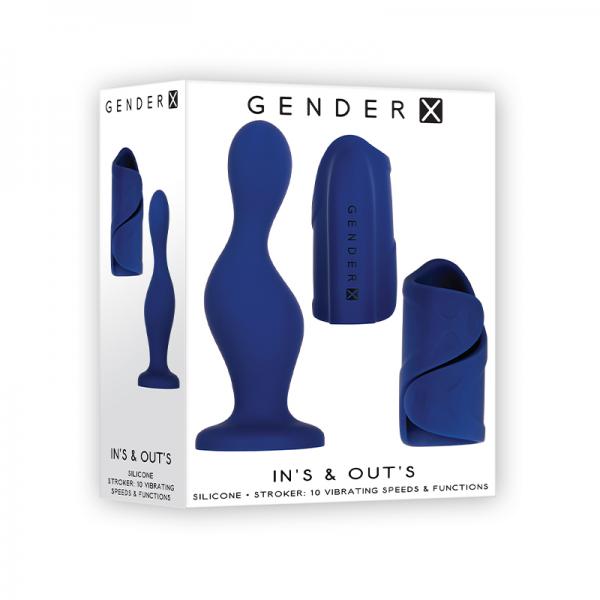 Gender X In's & Out's Dildo And Stroker Blue