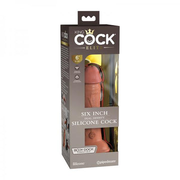 King Cock Elite Silicone Dual-density Cock 6 In. Tan