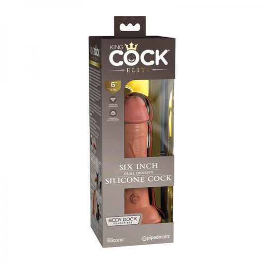 King Cock Elite Silicone Dual-density Cock 6 In. Tan