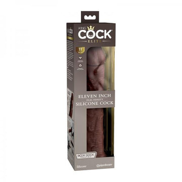 King Cock Elite Silicone Dual-density Cock 11 In. Brown