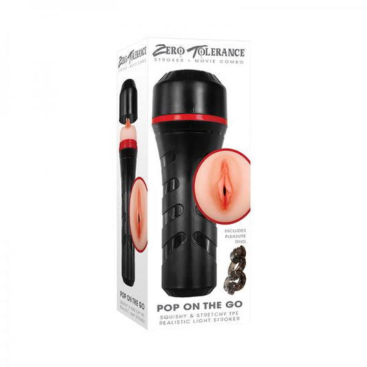 Zt Pop On The Go Light With Vibrating Pleasure Ring Black/light