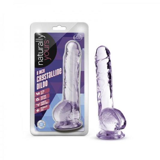 Naturally Yours Crystalline Dildo 8 In. Amethyst