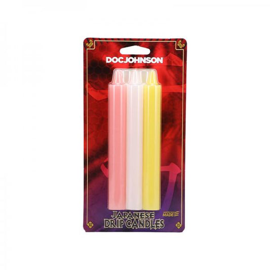 Japanese Drip Candles 3-pack Pink, White, Yellow