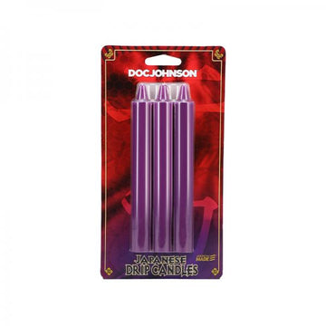 Japanese Drip Candles 3-pack Purple