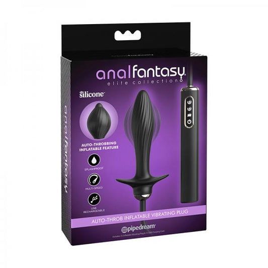 Anal Fantasy Elite Auto-throb Inflatable Vibrating Plug Black